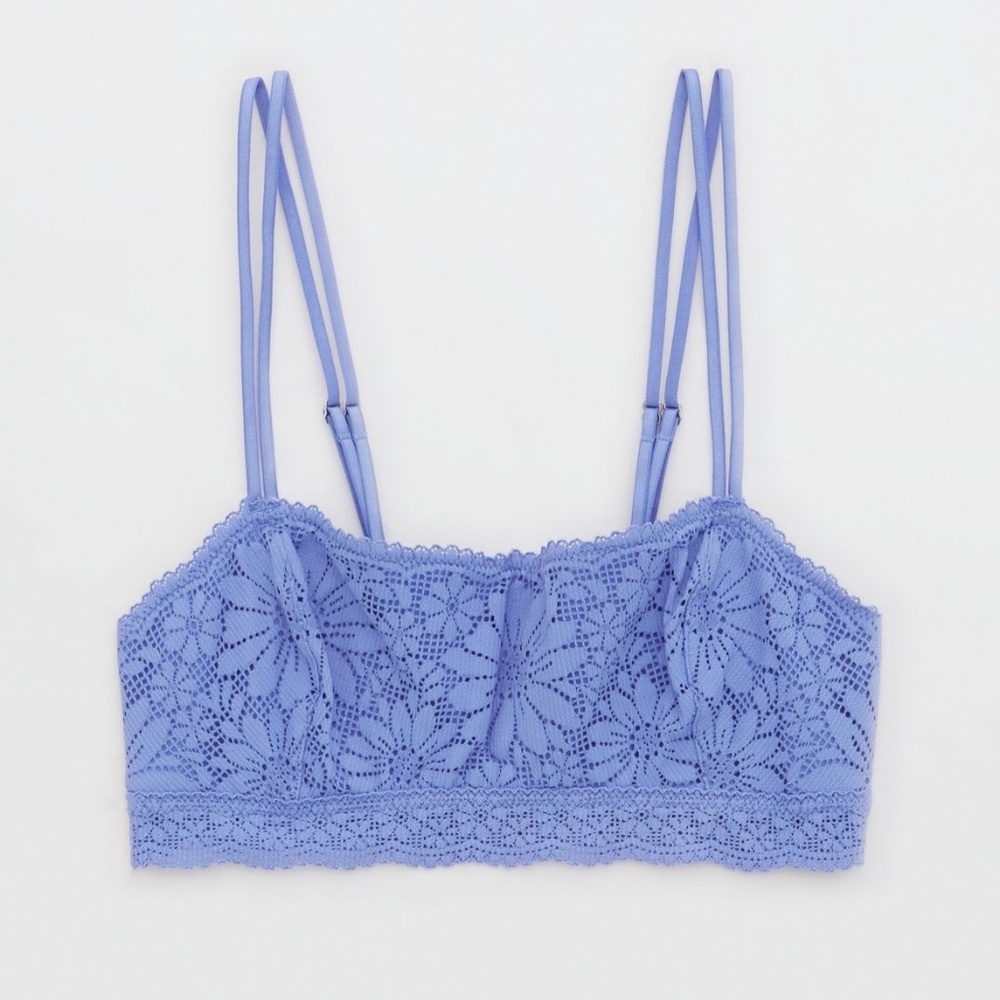 Aerie Lace Periwinkle Bandeau Bralette Size Medium